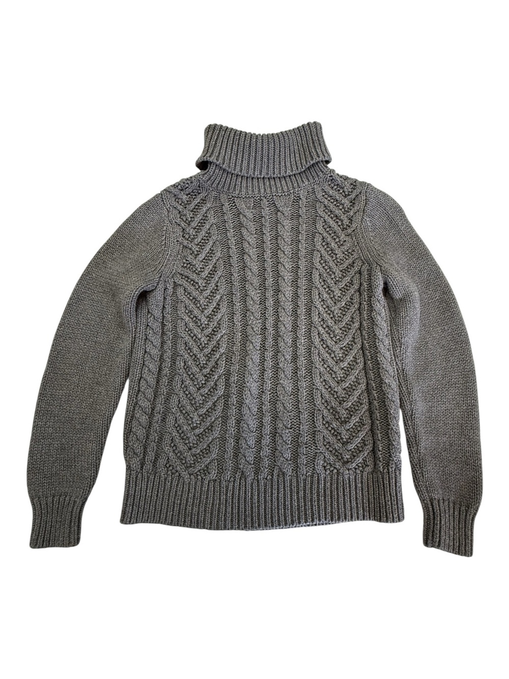 Lands End Drifter Cable Knit Turtle Neck Sweater Size S